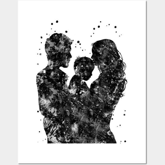 Mother father and son, family Wall Art by RosaliArt